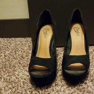 Used Candies Black felt heels